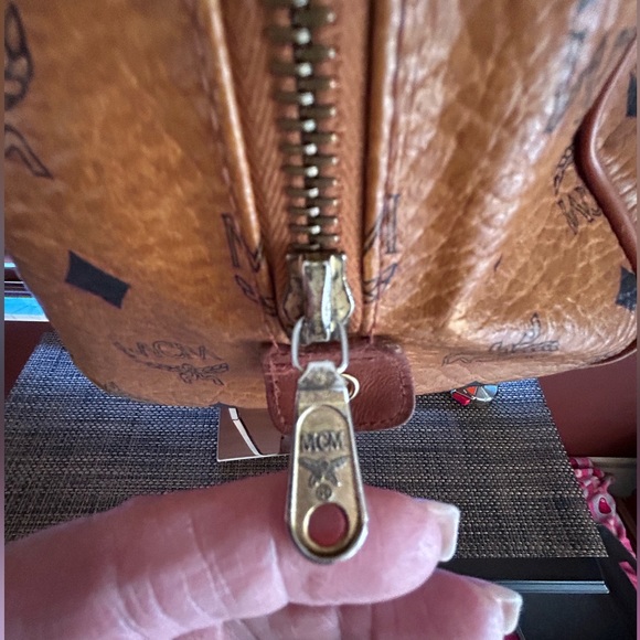 MCM Small Cognac Visetos Boston Bag - Picture 10 of 11